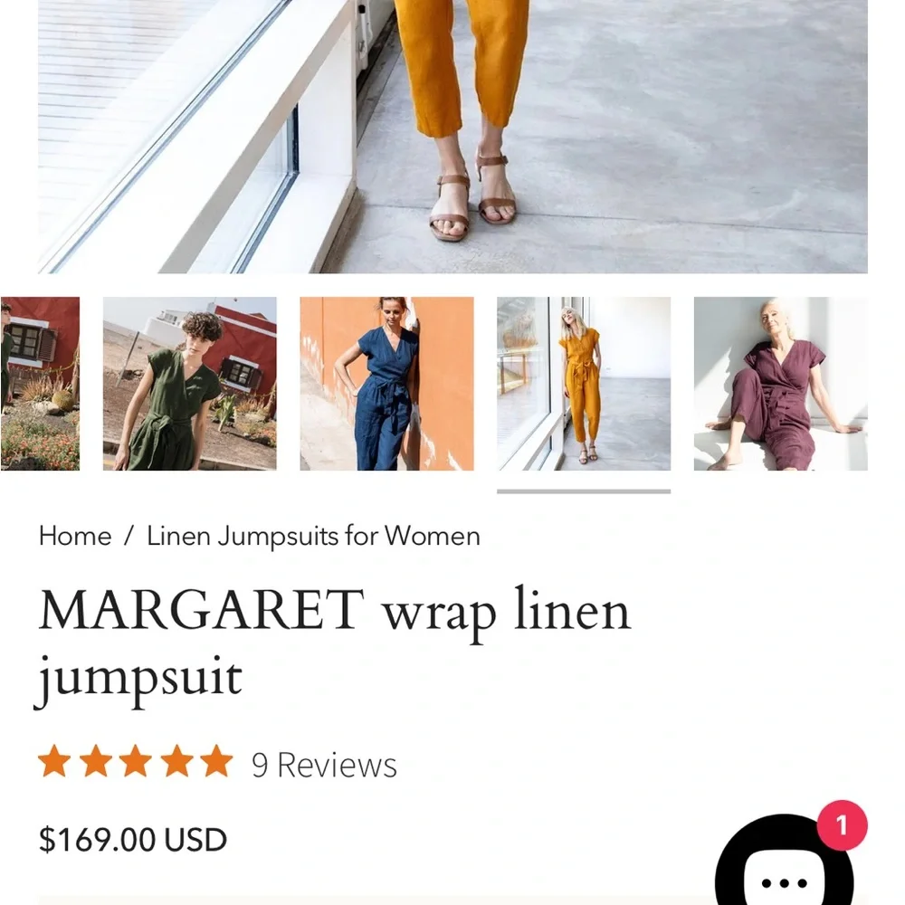 Linen jumpsuit M/L - Picture 4 of 4